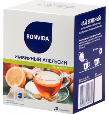 Чай зеленый BONVIDA Имбирный апельсин, 20 пак, Россия, 20 пир