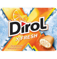Жевательная резинка DIROL X-Fresh Ледяной мандарин, 16г, Россия, 16 г