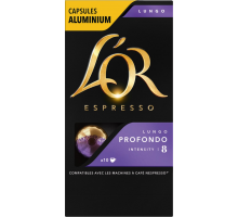 Кофе молотый в капсулах L'OR Espresso Lungo Profondo натуральный жареный, 10кап, Франция, 10 кап