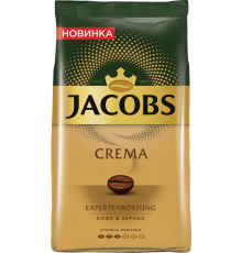 Кофе зерновой JACOBS Crema натуральный средняя обжарка, 1кг, Россия, 1000 г