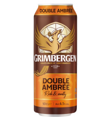 Напиток пивной GRIMBERGEN Double ambree пастеризованный, 6,5%, ж/б, 0,5л, Польша, 0.5 L