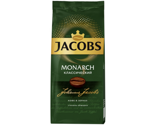 Кофе зерновой JACOBS Monarch натуральный жареный, 230г, Россия, 230 г