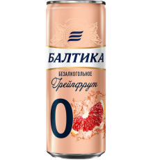 Напиток пивной безалкогольный БАЛТИКА 0 Грейпфрут ароматизированный, 0,5%, ж/б, 0.33л, Россия, 0.33 L