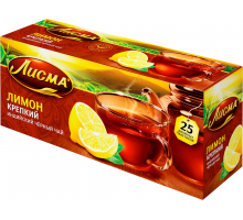 Чай черный ЛИСМА Крепкий лимон, 25пак, Россия, 25 пак