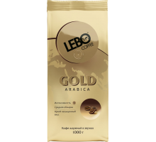 Кофе зерновой LEBO Gold Арабика средняя обжарка, 1кг, Россия, 1000 г