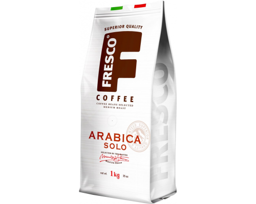 Кофе зерновой FRESCO Arabica Solo натуральный средняя обжарка, 1кг, Россия, 1000 г