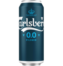 Напиток пивной безалкогольный CARLSBERG 0.0 Pilsner пастеризованный, не более 0,5%, ж/б, 0.45л, Россия, 0.45 L