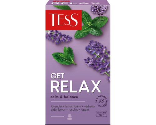 Напиток чайный TESS Get Relax с ароматом бузины, 20пак, Шри-Ланка, 20 пак