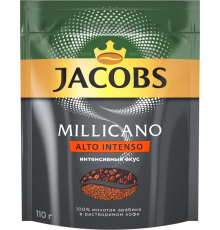 Кофе растворимый c добавлением молотого JACOBS Millicano Alto Intenso натуральный сублимированный, 110г, Россия, 110 г