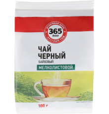 Чай черный 365 ДНЕЙ байховый, листовой, 100г, Россия, 100 г