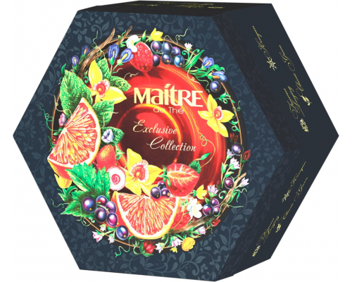 Набор подарочный чайный MAITRE DE THE Exclusive Collection 12 видов чая, 60пак, Россия, 60 пак