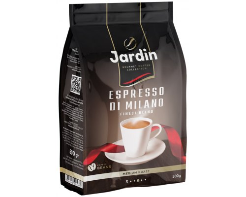 Кофе зерновой JARDIN Espresso di Milano жареный, 500г, Россия, 500 г