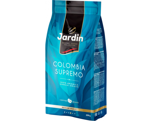 Кофе зерновой JARDIN Colombia Supremo, 250г, Россия, 250 г