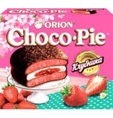 Бисквит ORION Choco Pie Strawberry, 360г, Россия, 360 г