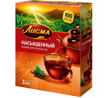 Чай черный ЛИСМА Индийский байховый, 100пак, Россия, 100 пак